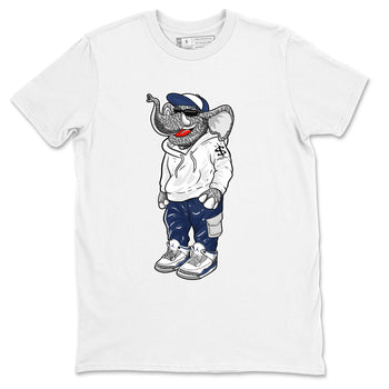 Air Jordan 3 Midnight Navy shirt to match jordans Sneakerhead Elephant sneaker tees 3s Midnight Navy SNRT sneaker release Tees unisex cotton White 2 crew neck shirt