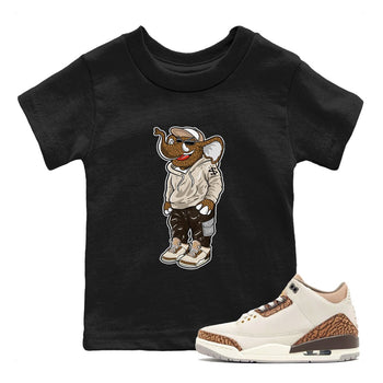 Air Jordan 3 Palomino Sneaker Match Tees Sneakerhead Elephant Sneaker Tees Jordan 3 Palomino Sneaker Release Tees Kids Shirts Black 1