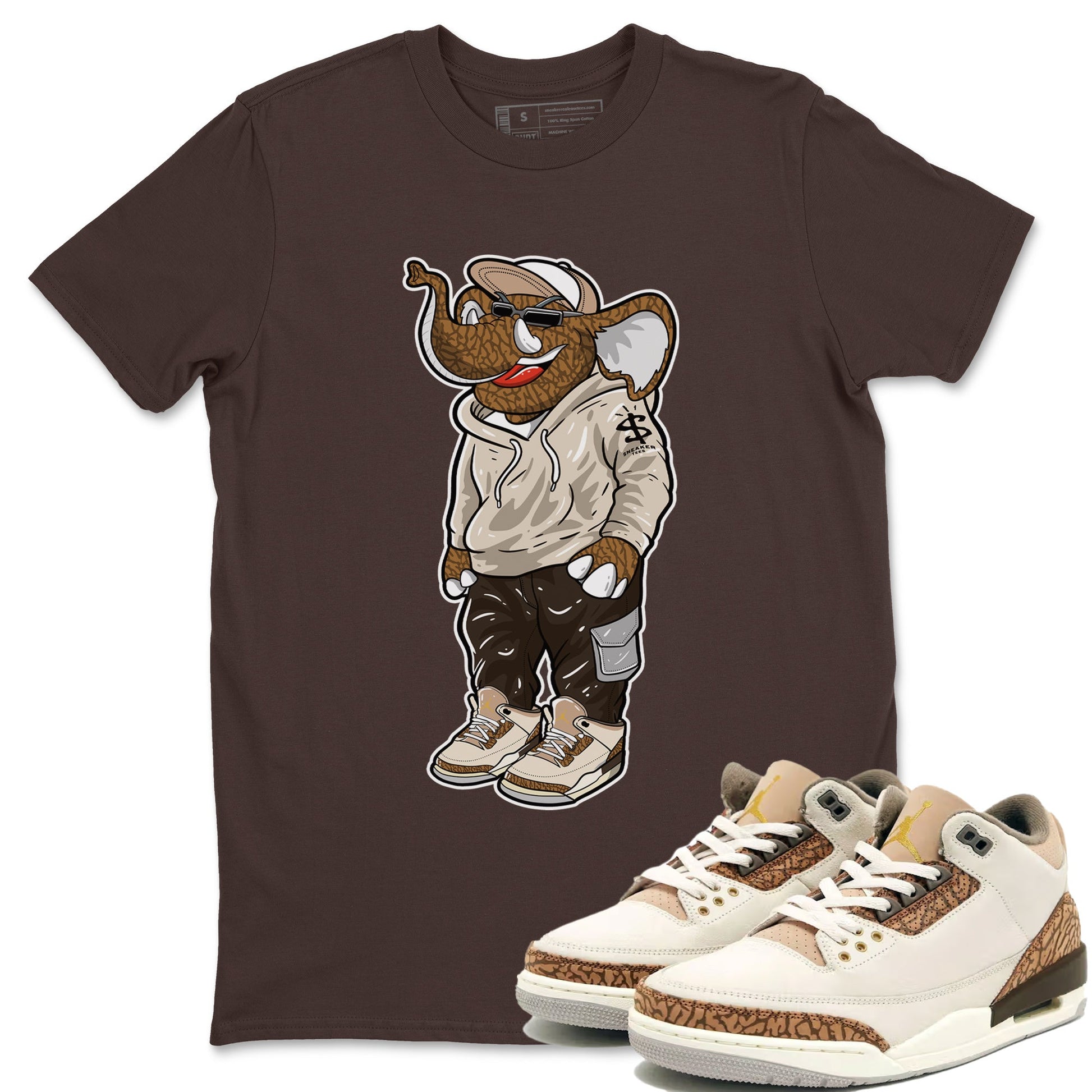 Air Jordan 3 Palomino Sneaker Match Tees Sneakerhead Elephant Sneaker Tees Jordan 3 Palomino Sneaker Release Tees Unisex Shirts Dark Chocolate 1