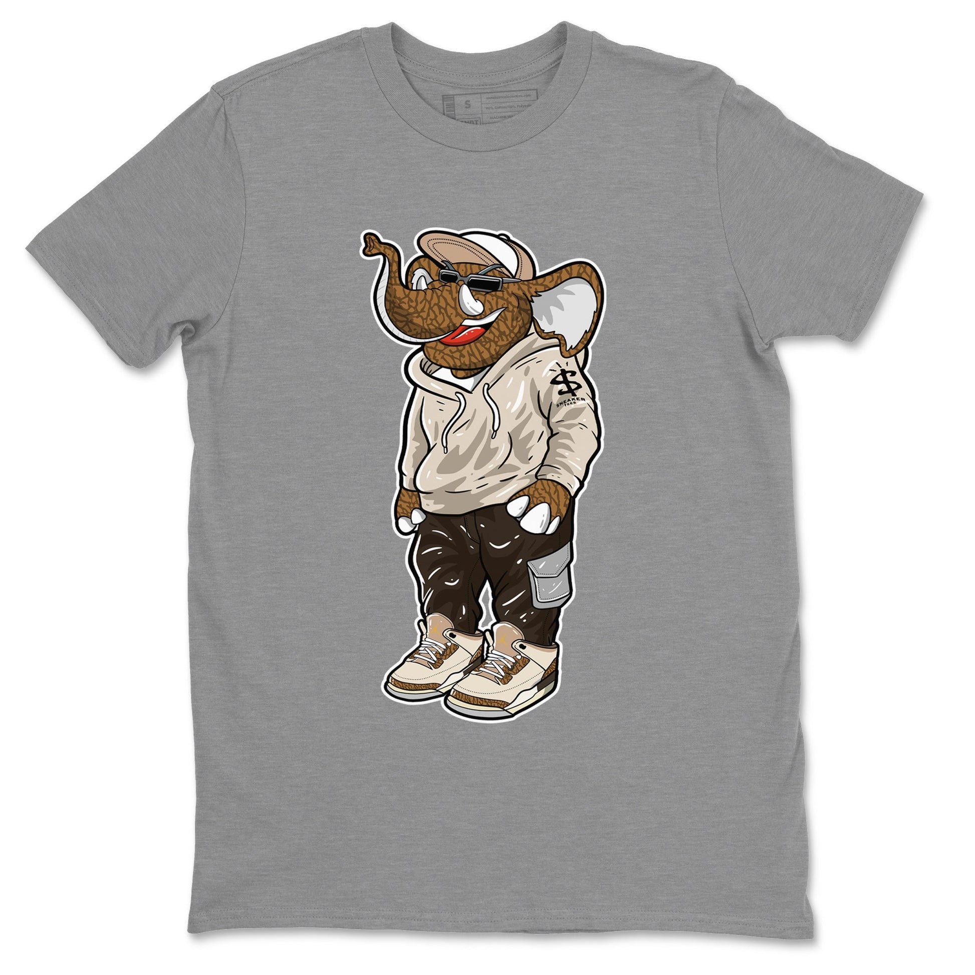 Air Jordan 3 Palomino Sneaker Match Tees Sneakerhead Elephant Sneaker Tees Jordan 3 Palomino Sneaker Release Tees Unisex Shirts Heather Grey 2