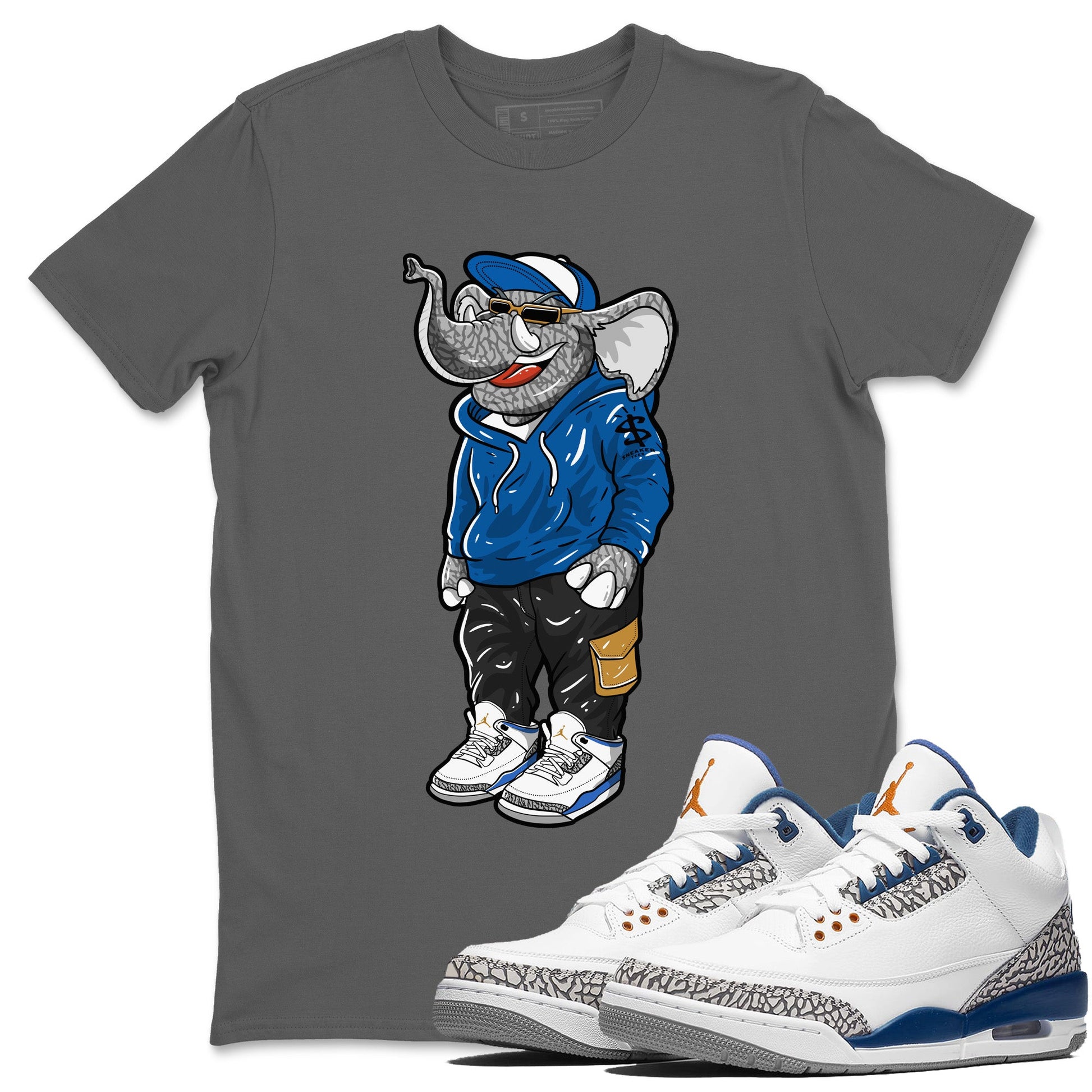  Shirt To Match Jordan Retro 3 Wizards/True Blue Cement