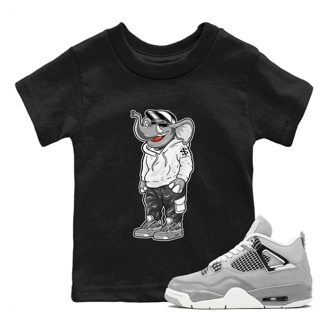 Air Jordan 4 Retro Frozen Moments shirt to match jordans Sneakerhead Elephant sneaker tees AJ4 Frozen Moments SNRT Sneaker Release Tees Baby Toddler Black 1 T-Shirt
