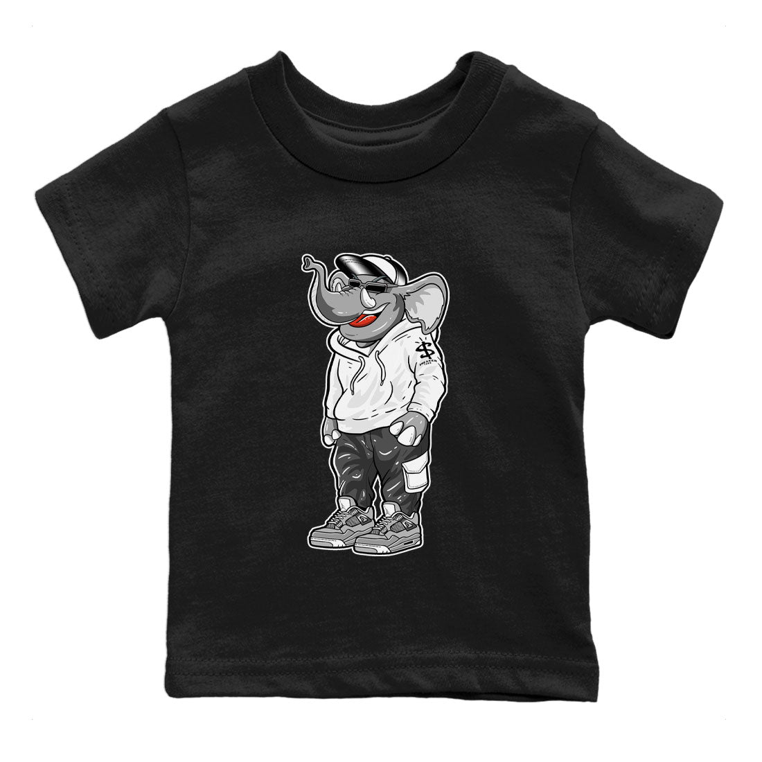 Air Jordan 4 Retro Frozen Moments shirt to match jordans Sneakerhead Elephant sneaker tees AJ4 Frozen Moments SNRT Sneaker Release Tees Baby Toddler Black 2 T-Shirt