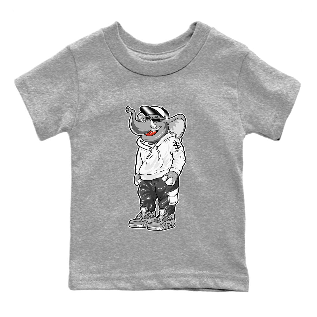 Air Jordan 4 Retro Frozen Moments shirt to match jordans Sneakerhead Elephant sneaker tees AJ4 Frozen Moments SNRT Sneaker Release Tees Baby Toddler Heather Grey 2 T-Shirt
