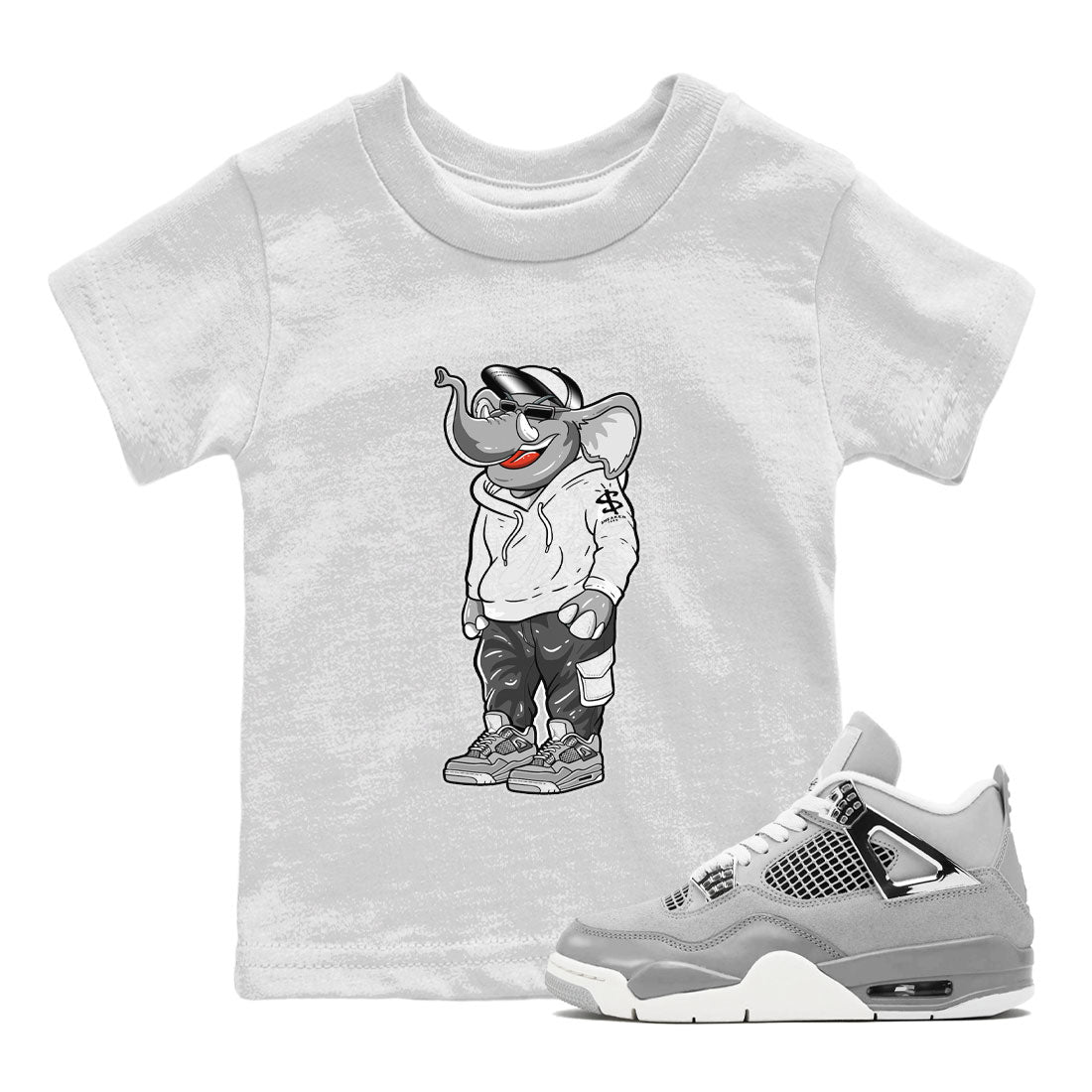Air Jordan 4 Retro Frozen Moments shirt to match jordans Sneakerhead Elephant sneaker tees AJ4 Frozen Moments SNRT Sneaker Release Tees Baby Toddler White 1 T-Shirt