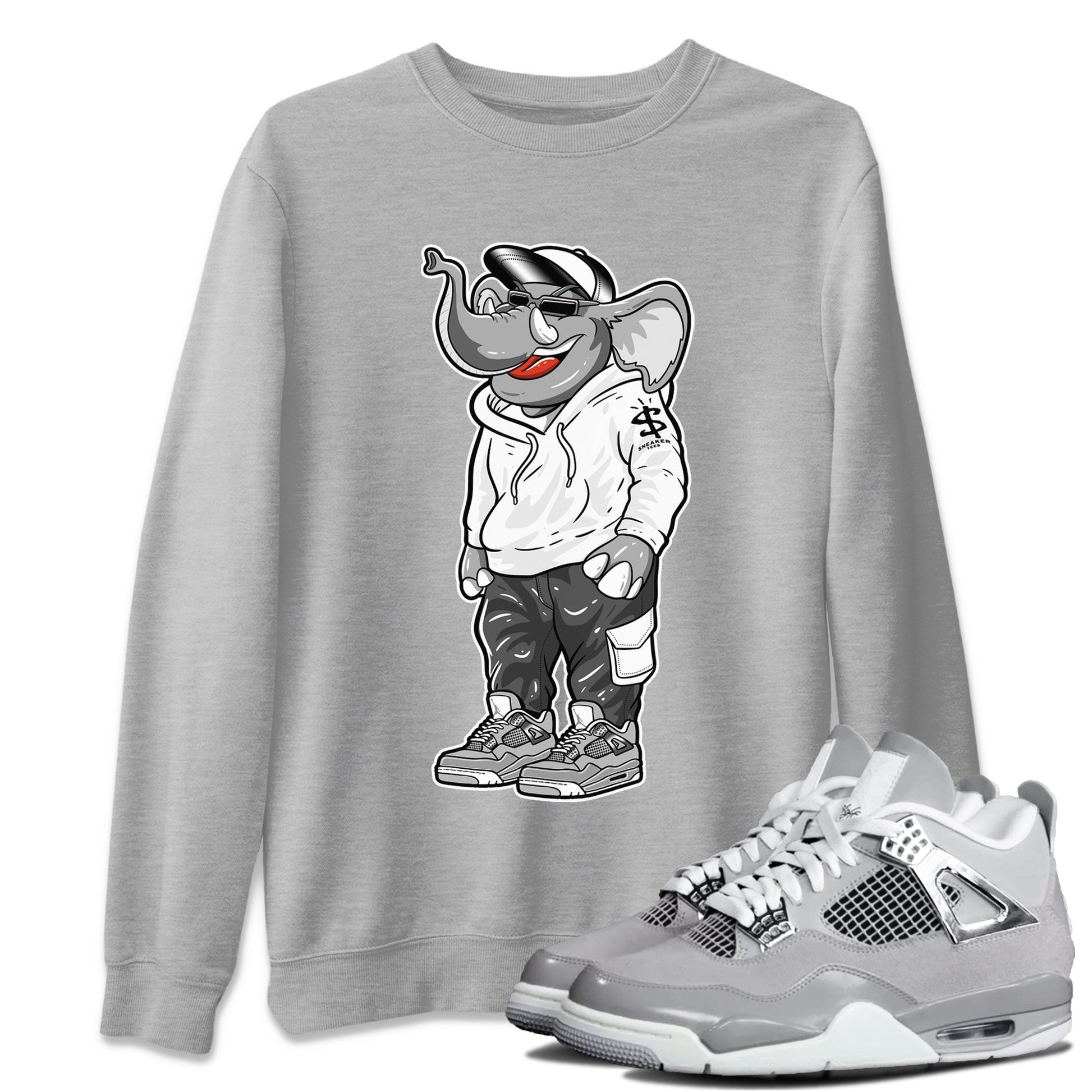 Air Jordan 4 Retro Frozen Moments shirt to match jordans Sneakerhead Elephant sneaker tees AJ4 Frozen Moments SNRT Sneaker Release Tees Unisex Heather Grey 1 T-Shirt