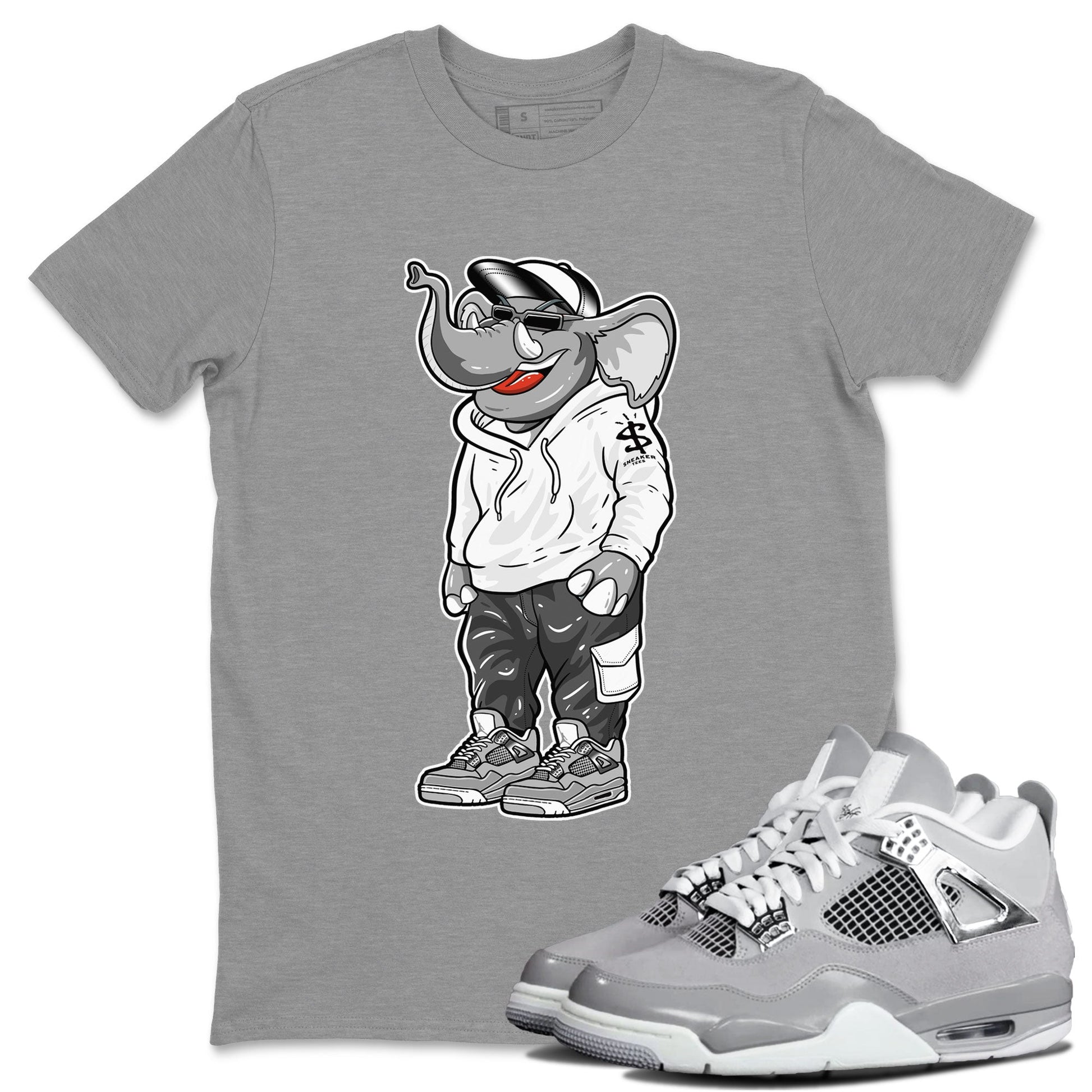 Air Jordan 4 Retro Frozen Moments shirt to match jordans Sneakerhead Elephant sneaker tees AJ4 Frozen Moments SNRT Sneaker Release Tees Unisex Heather Grey 1 T-Shirt