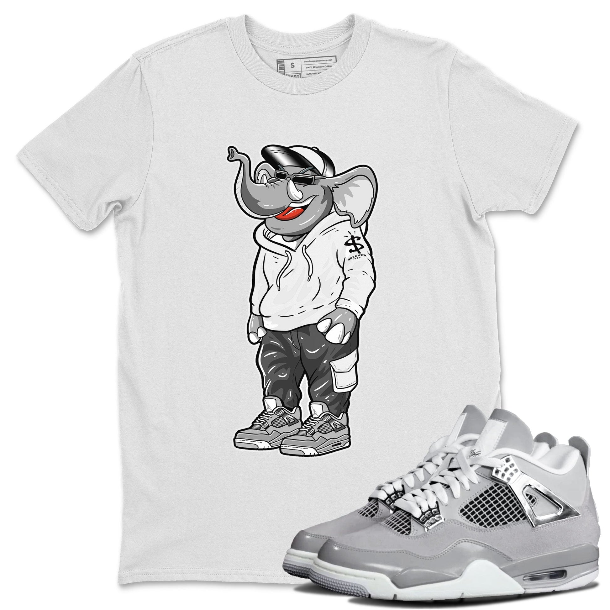 Air Jordan 4 Retro Frozen Moments shirt to match jordans Sneakerhead Elephant sneaker tees AJ4 Frozen Moments SNRT Sneaker Release Tees Unisex White 1 T-Shirt