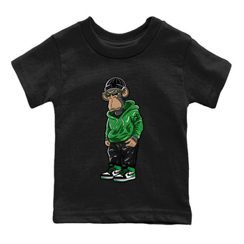 Air Jordan 1 Celtics Sneaker Match Tees Sneakerhead Monkey Sneaker Tees Air Jordan 1 Retro Celtics Sneaker Release Tees Kids Shirts Black 2