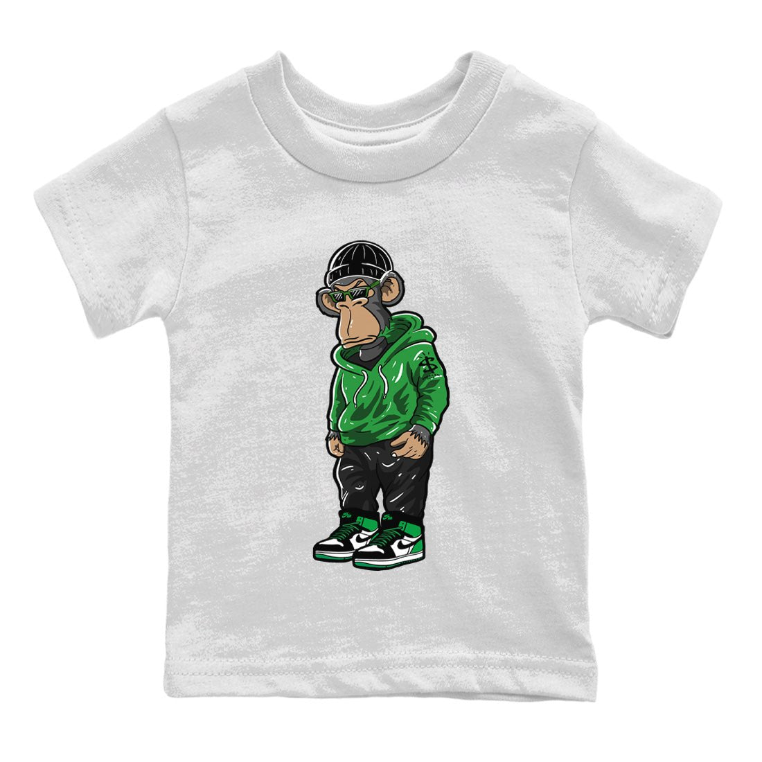Air Jordan 1 Celtics Sneaker Match Tees Sneakerhead Monkey Sneaker Tees Air Jordan 1 Retro Celtics Sneaker Release Tees Kids Shirts White 2