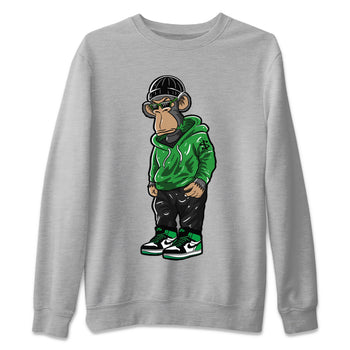 Air Jordan 1 Celtics Sneaker Match Tees Sneakerhead Monkey Sneaker Tees Air Jordan 1 Retro Celtics Sneaker Release Tees Unisex Shirts Heather Grey 2