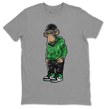 Air Jordan 1 Celtics Sneaker Match Tees Sneakerhead Monkey Sneaker Tees Air Jordan 1 Retro Celtics Sneaker Release Tees Unisex Shirts Heather Grey 2