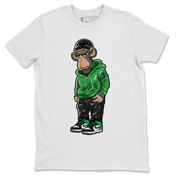 Air Jordan 1 Celtics Sneaker Match Tees Sneakerhead Monkey Sneaker Tees Air Jordan 1 Retro Celtics Sneaker Release Tees Unisex Shirts White 2