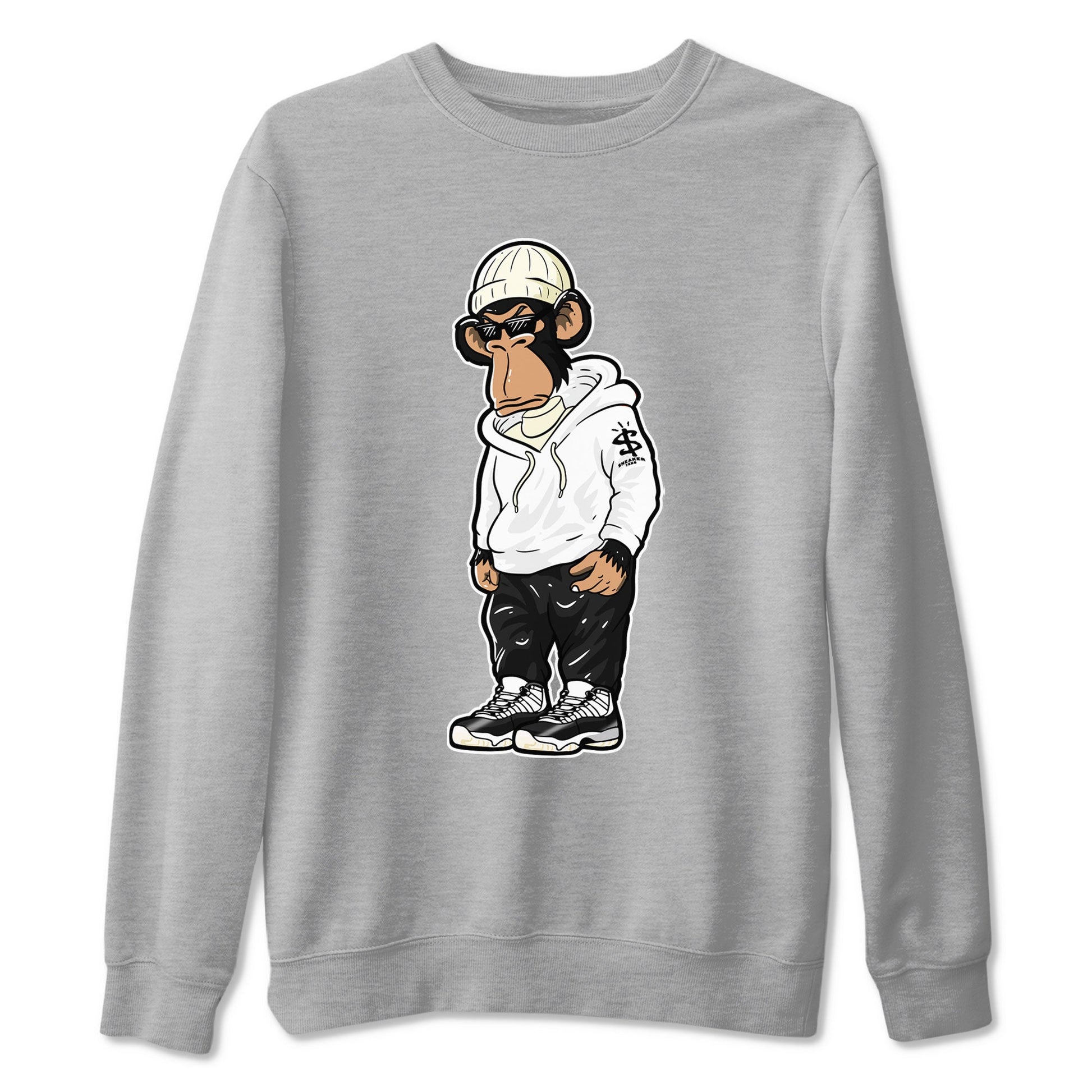 AJ11 Gratitude shirt to match jordans Sneakerhead Monkey sneaker tees 11s Gratitude SNRT Sneaker Release Tees unisex cotton Heather Grey 2 crew neck shirt