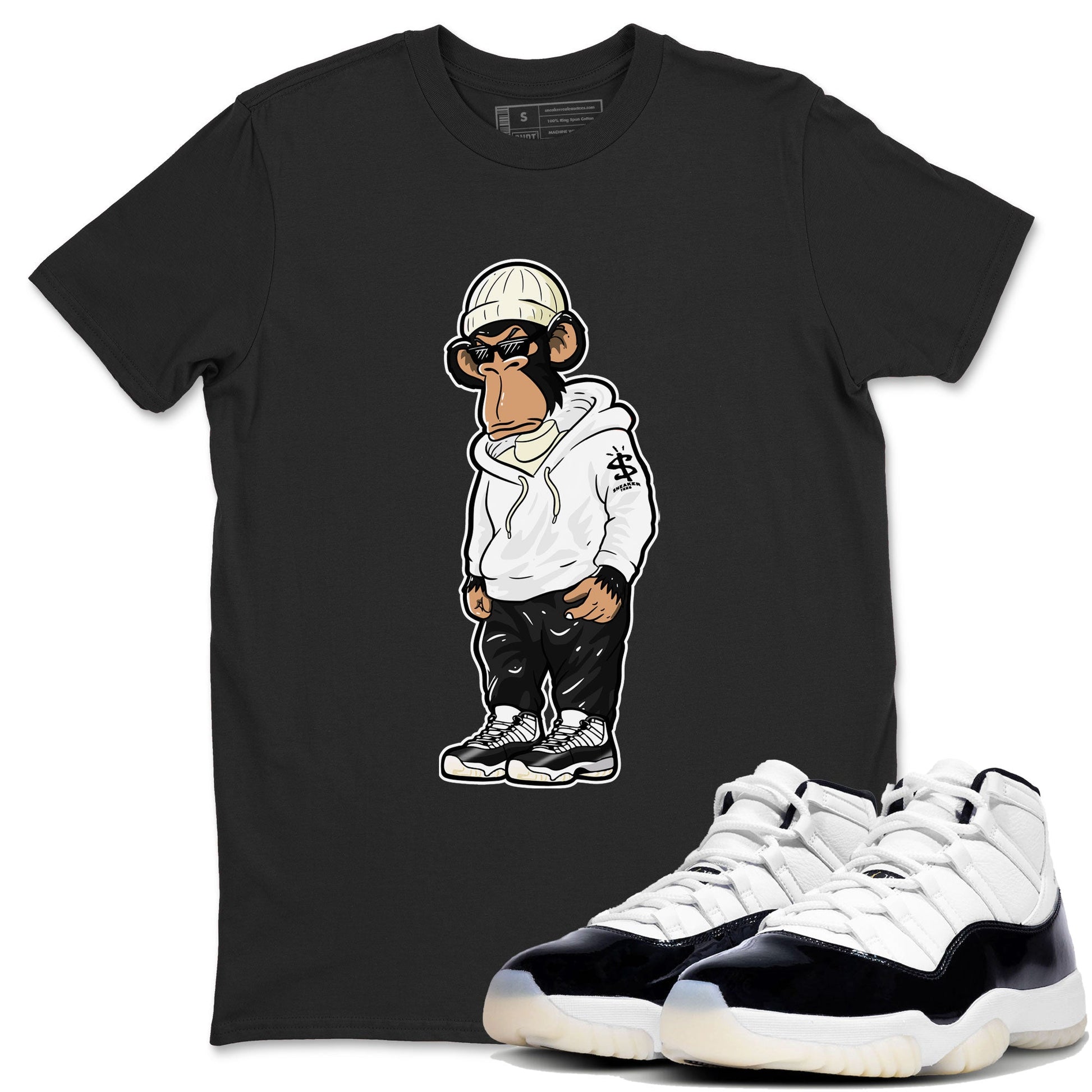 AJ11 Gratitude shirt to match jordans Sneakerhead Monkey sneaker tees 11s Gratitude SNRT Sneaker Release Tees unisex cotton Black 1 crew neck shirt