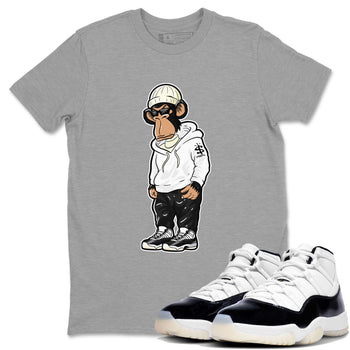 AJ11 Gratitude shirt to match jordans Sneakerhead Monkey sneaker tees 11s Gratitude SNRT Sneaker Release Tees unisex cotton Heather Grey 1 crew neck shirt