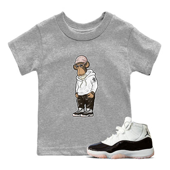 11s Neapolitan shirt to match jordans Sneakerhead Monkey sneaker tees Air Jordan 11 Neapolitan SNRT Sneaker Release Tees Baby Toddler Heather Grey 1 T-Shirt