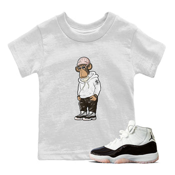 11s Neapolitan shirt to match jordans Sneakerhead Monkey sneaker tees Air Jordan 11 Neapolitan SNRT Sneaker Release Tees Baby Toddler White 1 T-Shirt