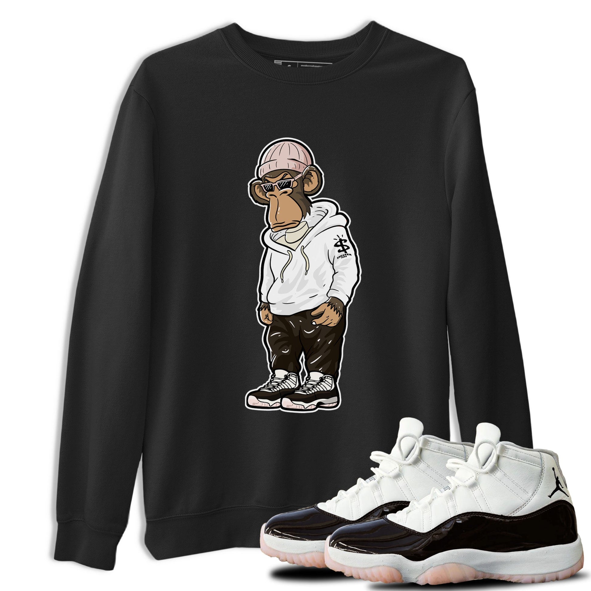 11s Neapolitan shirt to match jordans Sneakerhead Monkey sneaker tees Air Jordan 11 Neapolitan SNRT Sneaker Release Tees Unisex Black 1 T-Shirt