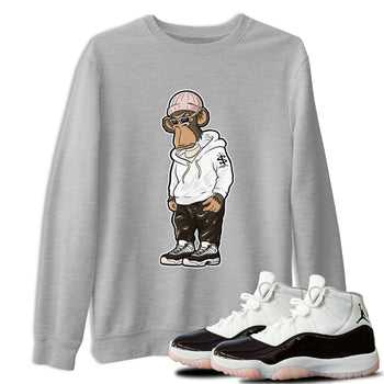 11s Neapolitan shirt to match jordans Sneakerhead Monkey sneaker tees Air Jordan 11 Neapolitan SNRT Sneaker Release Tees Unisex Heather Grey 1 T-Shirt