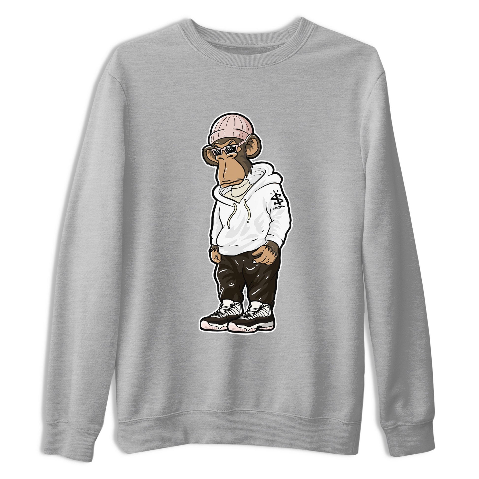 11s Neapolitan shirt to match jordans Sneakerhead Monkey sneaker tees Air Jordan 11 Neapolitan SNRT Sneaker Release Tees Unisex Heather Grey 2 T-Shirt
