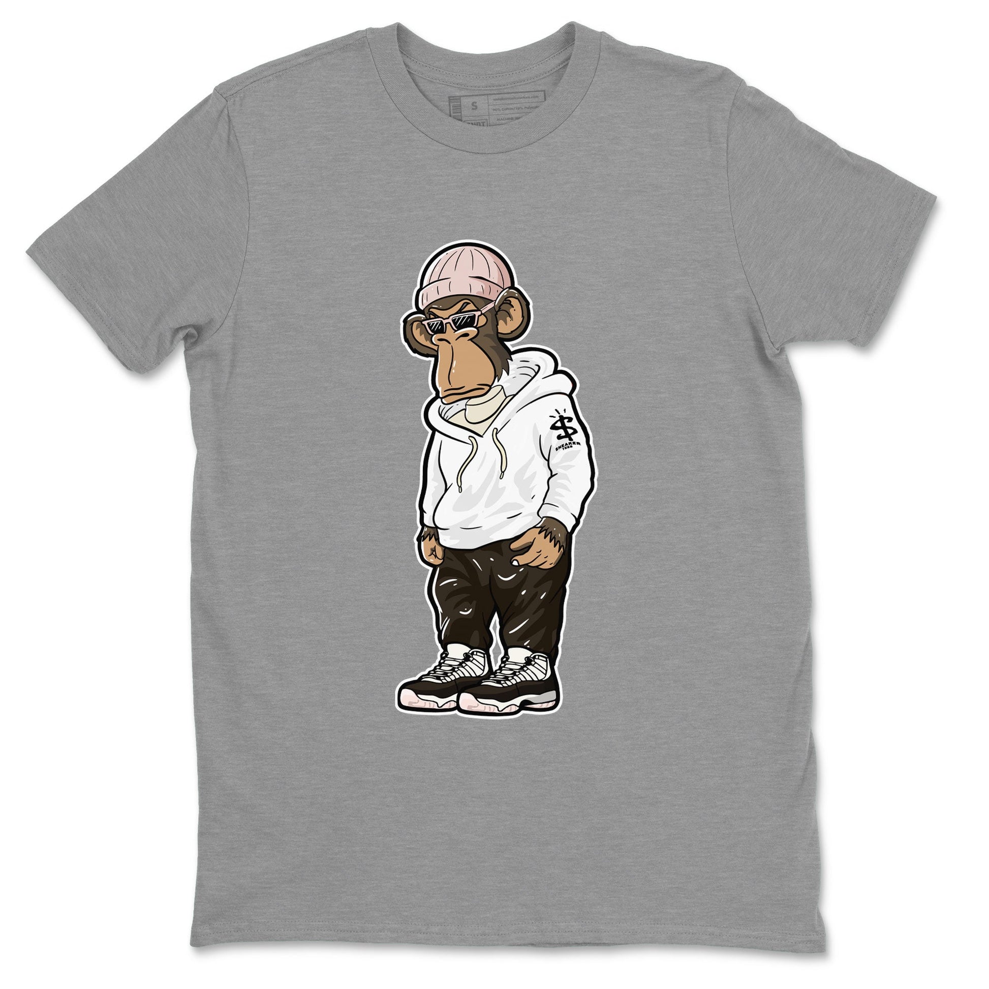 11s Neapolitan shirt to match jordans Sneakerhead Monkey sneaker tees Air Jordan 11 Neapolitan SNRT Sneaker Release Tees Unisex Heather Grey 2 T-Shirt
