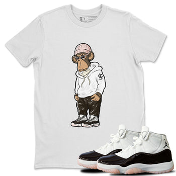 11s Neapolitan shirt to match jordans Sneakerhead Monkey sneaker tees Air Jordan 11 Neapolitan SNRT Sneaker Release Tees Unisex White 1 T-Shirt