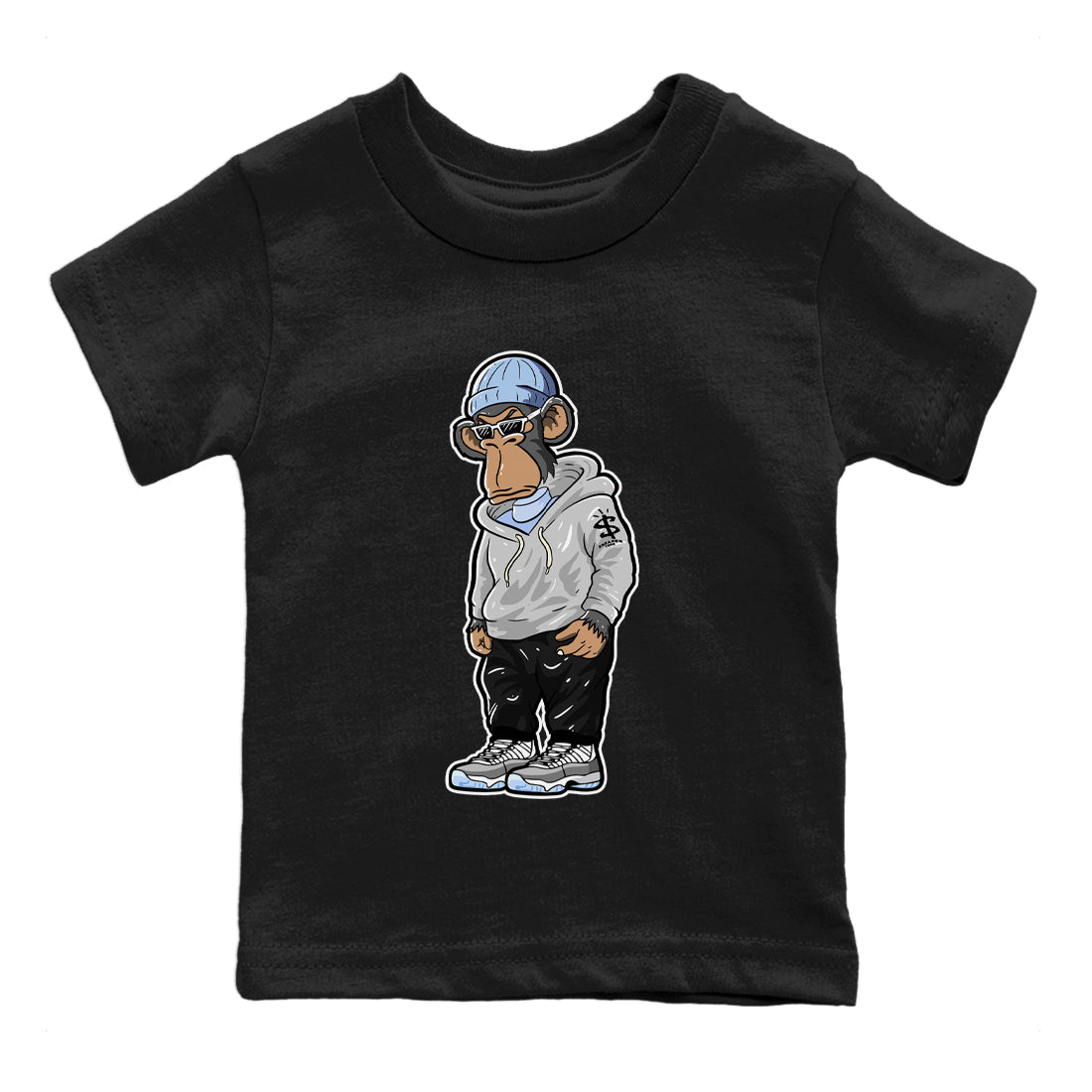 Air Jordan 11 White Cement Sneakerhead Monkey Baby and Kids Sneaker Tees Jordan 11 Retro White Cement Kids Sneaker Tees Washing and Care Tip