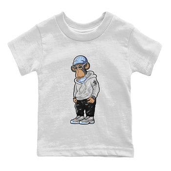 Air Jordan 11 White Cement Sneaker Match Tees Sneakerhead Monkey Sneaker Tees Jordan 11 Retro White Cement Sneaker Release Tees Kids Shirts White 2