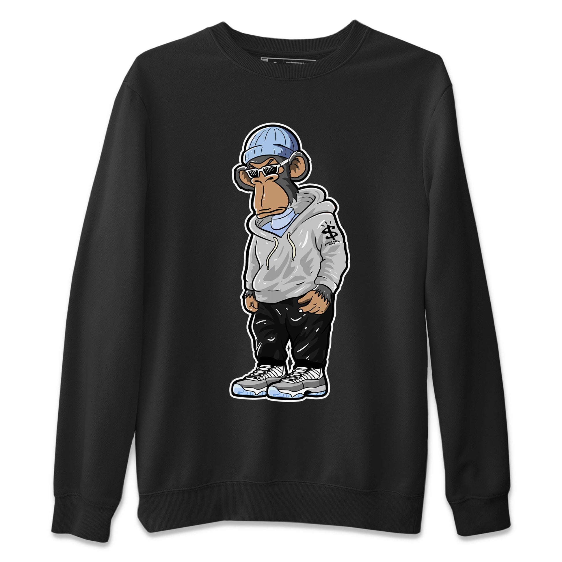 Air Jordan 11 White Cement Sneaker Match Tees Sneakerhead Monkey Sneaker Tees Jordan 11 Retro White Cement Sneaker Release Tees Unisex Shirts Black 2
