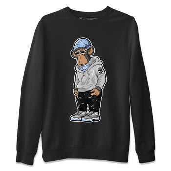 Air Jordan 11 White Cement Sneaker Match Tees Sneakerhead Monkey Sneaker Tees Jordan 11 Retro White Cement Sneaker Release Tees Unisex Shirts Black 2