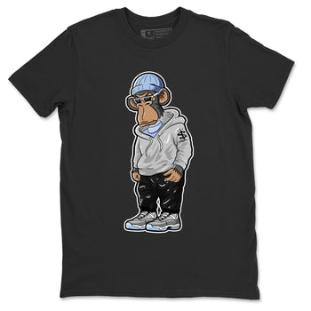 Air Jordan 11 White Cement Sneaker Match Tees Sneakerhead Monkey Sneaker Tees Jordan 11 Retro White Cement Sneaker Release Tees Unisex Shirts Black 2