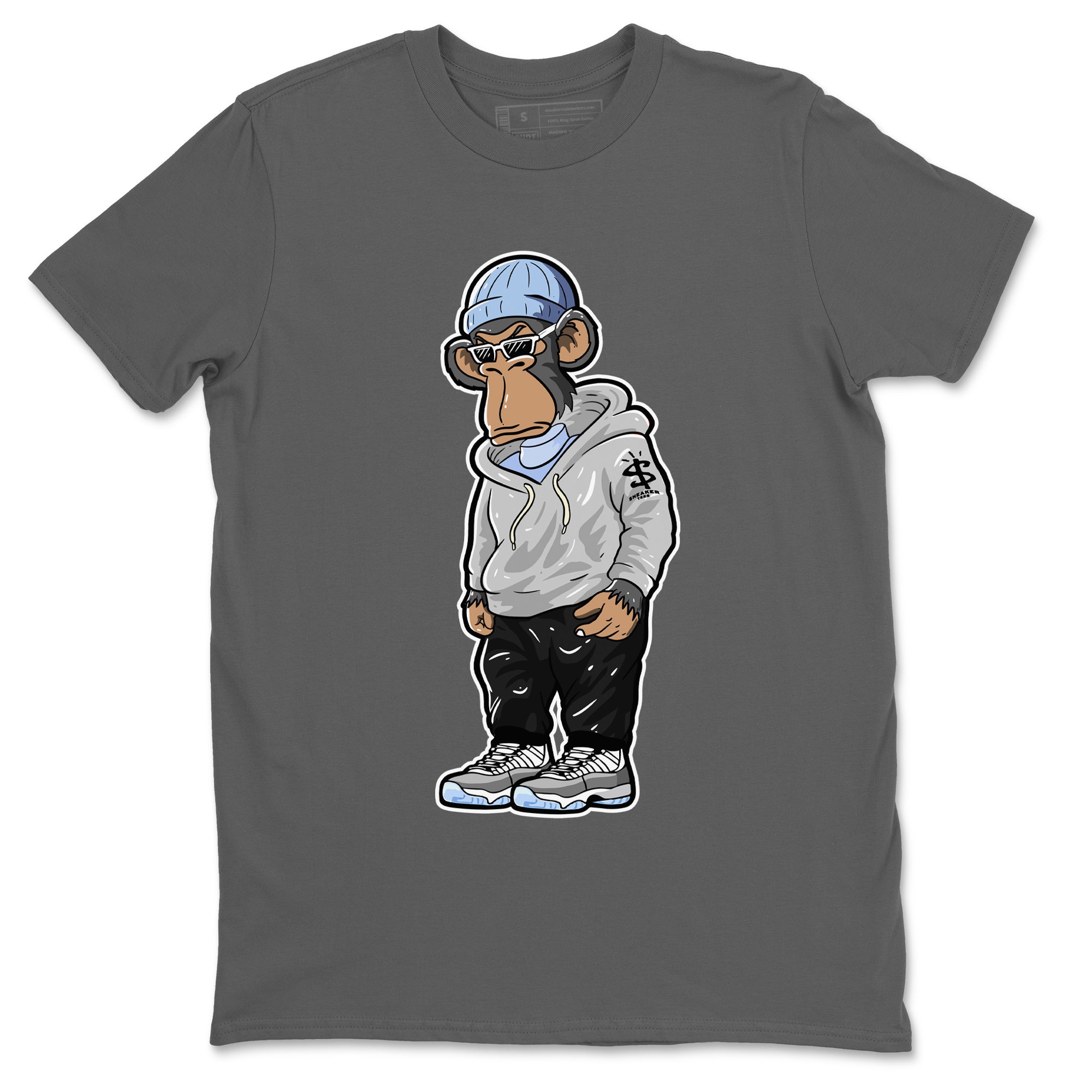 Air Jordan 11 White Cement Sneaker Match Tees Sneakerhead Monkey Sneaker Tees Jordan 11 Retro White Cement Sneaker Release Tees Unisex Shirts Cool Grey 2