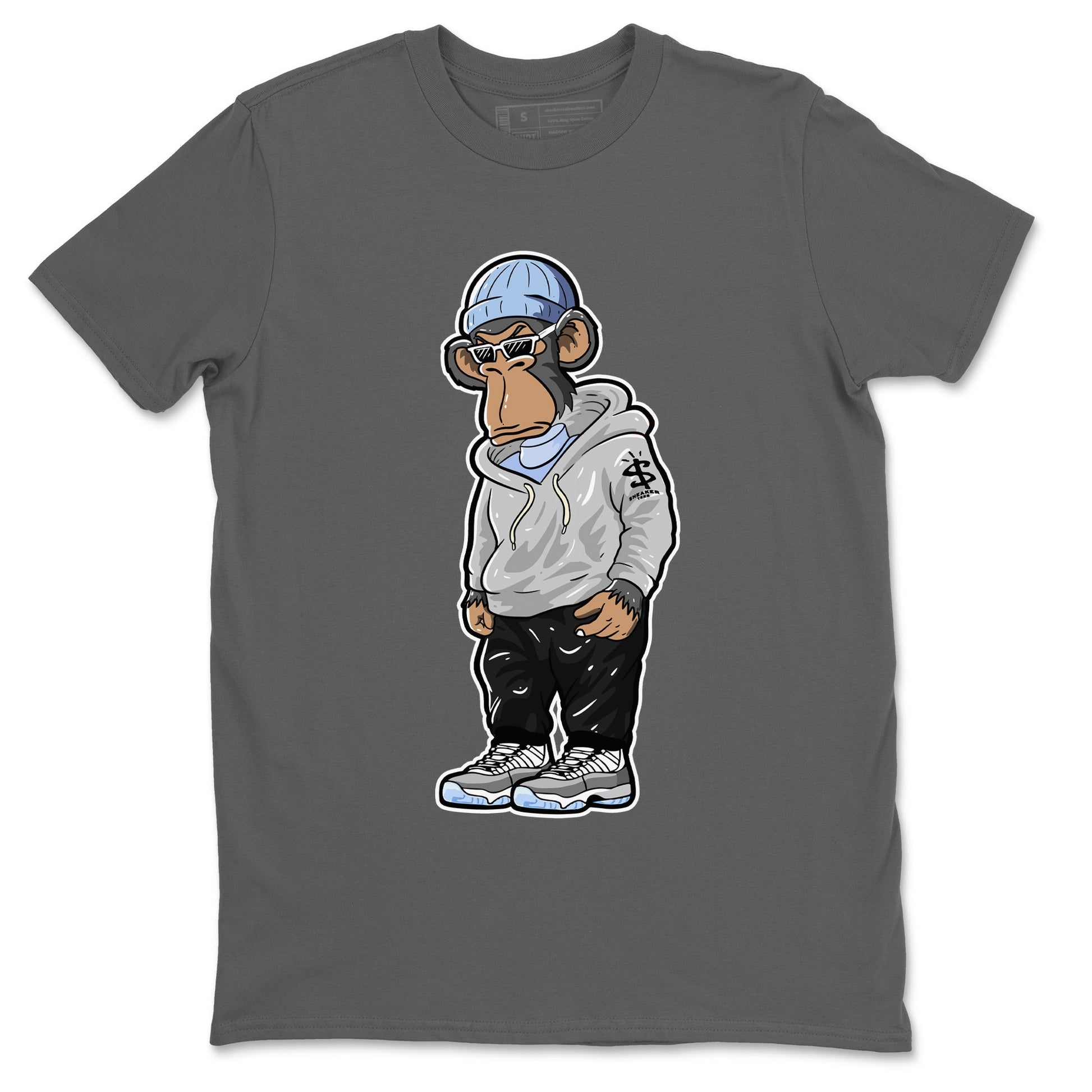 Air Jordan 11 White Cement Sneaker Match Tees Sneakerhead Monkey Sneaker Tees Jordan 11 Retro White Cement Sneaker Release Tees Unisex Shirts Cool Grey 2