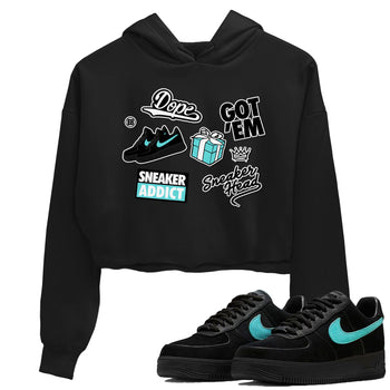 Air Force 1 x Tiffany shirt to match jordans Sneakerhead Sticker sneaker tees Air Force 1 Tiffany SNRT Sneaker Release Tees Black 1 crop length shirt
