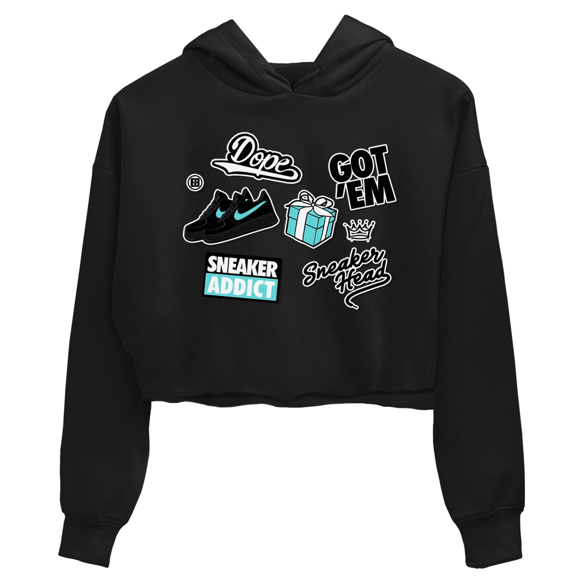 Air Force 1 x Tiffany shirt to match jordans Sneakerhead Sticker sneaker tees Air Force 1 Tiffany SNRT Sneaker Release Tees Black 2 crop length shirt