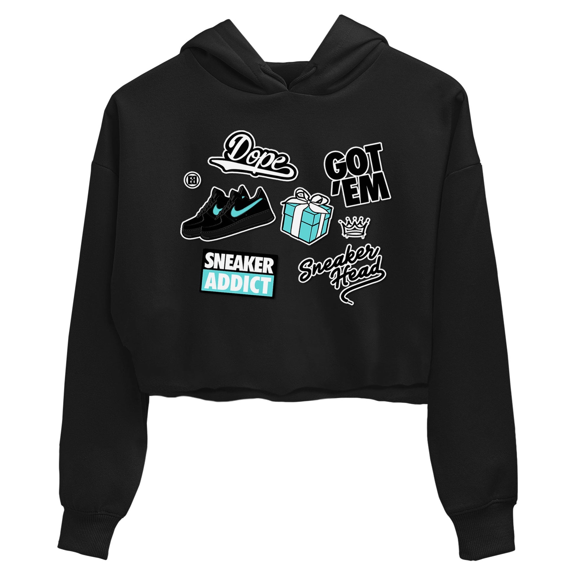 Air Force 1 x Tiffany shirt to match jordans Sneakerhead Sticker sneaker tees Air Force 1 Tiffany SNRT Sneaker Release Tees Black 2 crop length shirt