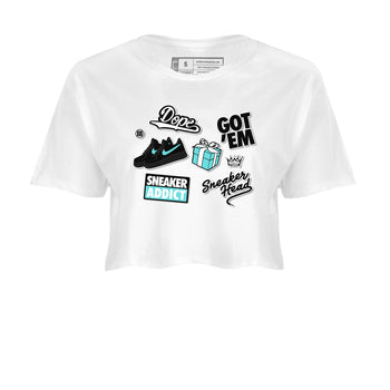 Air Force 1 x Tiffany shirt to match jordans Sneakerhead Sticker sneaker tees Air Force 1 Tiffany SNRT Sneaker Release Tees White 2 crop length shirt