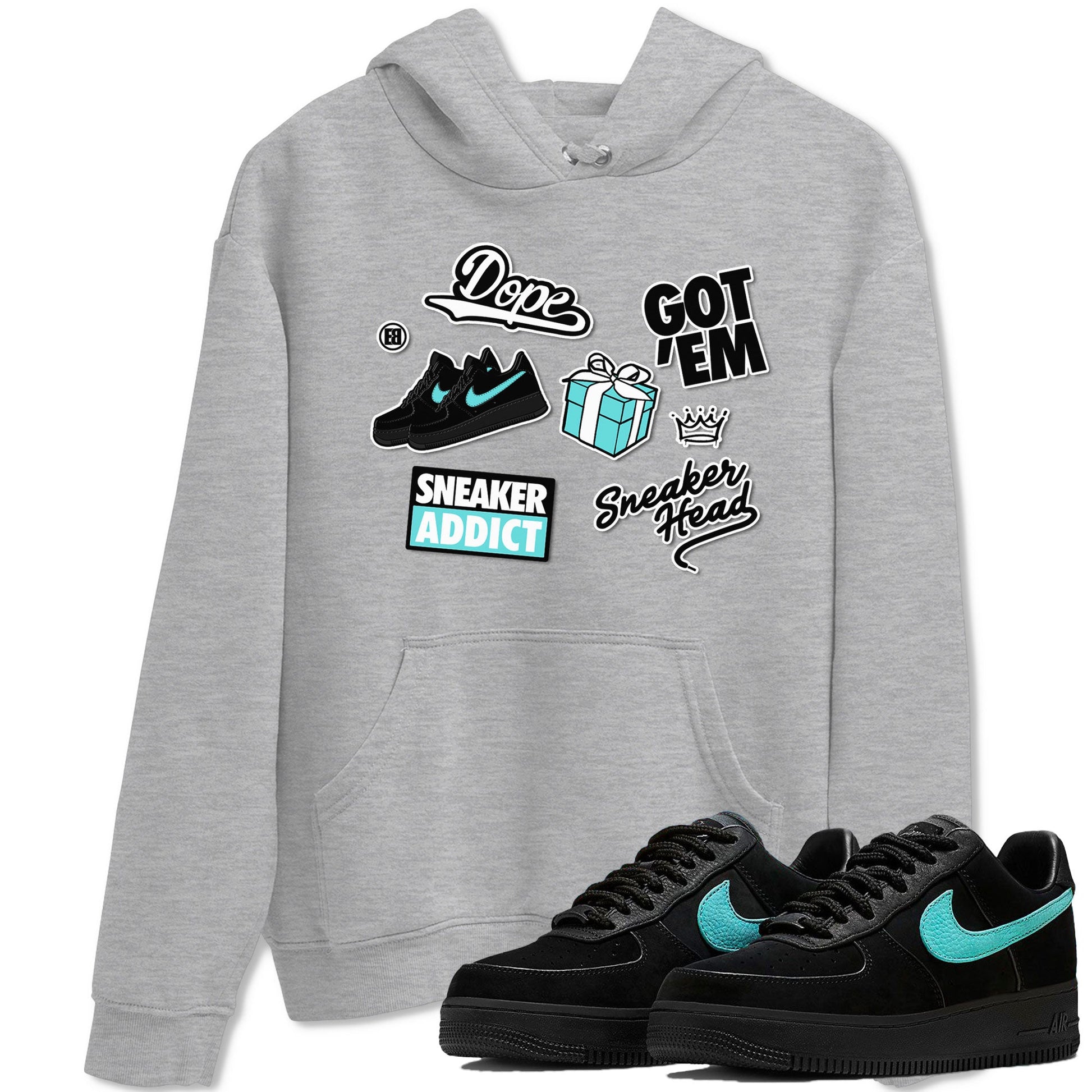 Air Force 1 x Tiffany shirt to match jordans Sneakerhead Sticker sneaker tees Air Force 1 Tiffany SNRT Sneaker Release Tees unisex cotton Heather Grey 1 crew neck shirt