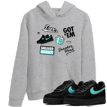 Air Force 1 x Tiffany shirt to match jordans Sneakerhead Sticker sneaker tees Air Force 1 Tiffany SNRT Sneaker Release Tees unisex cotton Heather Grey 1 crew neck shirt