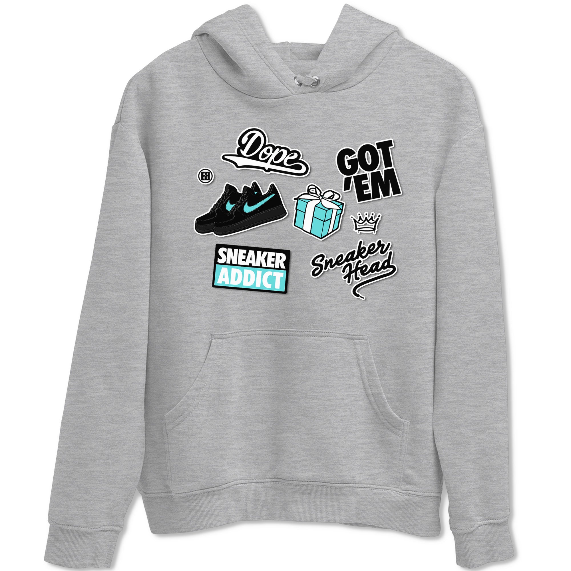 Air Force 1 x Tiffany shirt to match jordans Sneakerhead Sticker sneaker tees Air Force 1 Tiffany SNRT Sneaker Release Tees unisex cotton Heather Grey 2 crew neck shirt