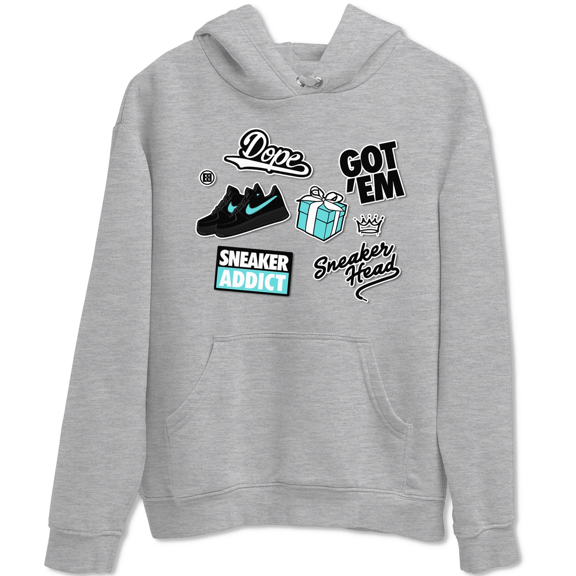 Air Force 1 x Tiffany shirt to match jordans Sneakerhead Sticker sneaker tees Air Force 1 Tiffany SNRT Sneaker Release Tees unisex cotton Heather Grey 2 crew neck shirt