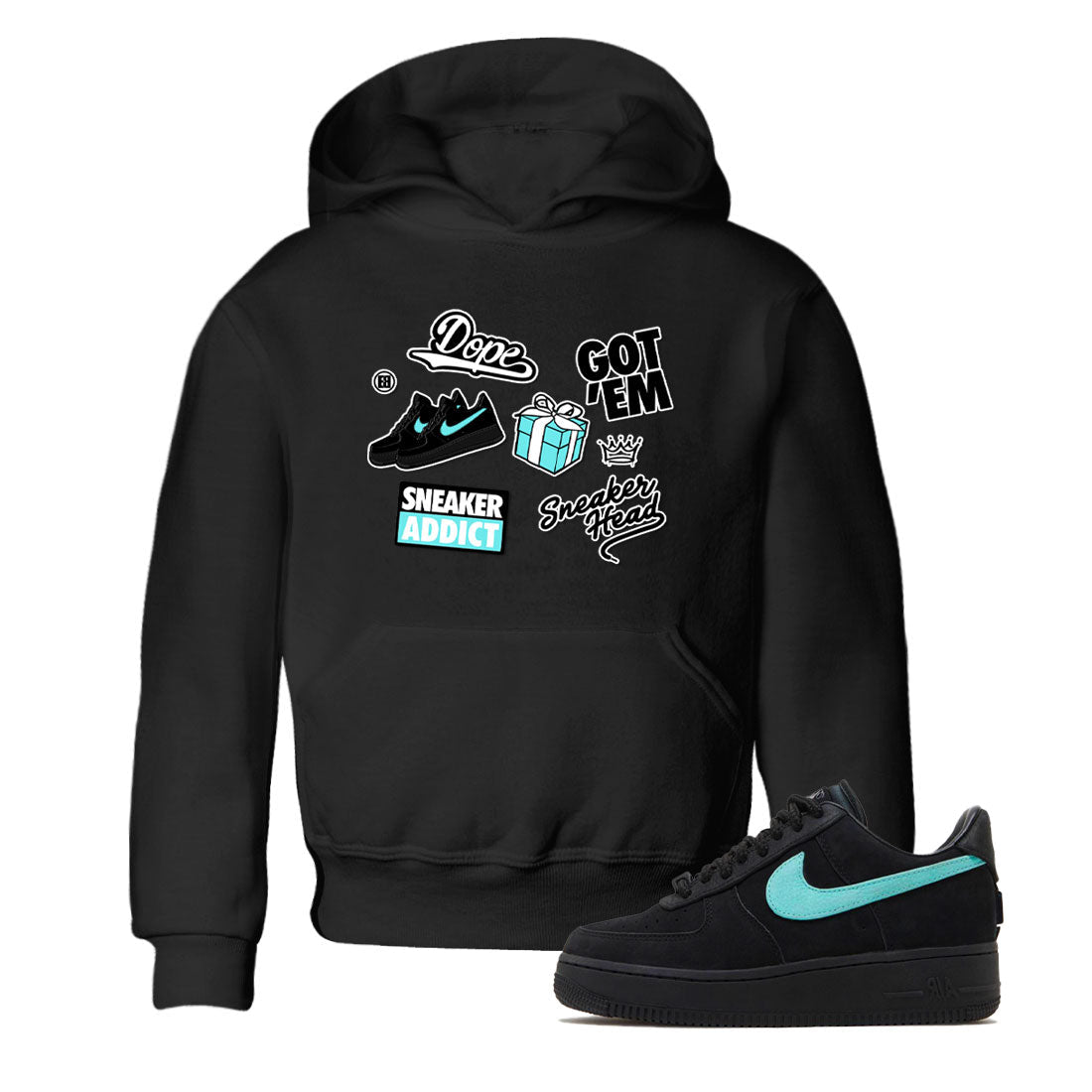 Air Force 1 x Tiffany shirt to match jordans Sneakerhead Sticker sneaker tees Air Force 1 Tiffany SNRT sneaker release tees baby toddler Black 1 cotton Shirt
