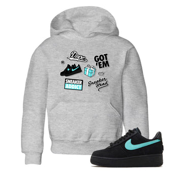 Air Force 1 x Tiffany shirt to match jordans Sneakerhead Sticker sneaker tees Air Force 1 Tiffany SNRT sneaker release tees baby toddler Heather Grey 1 cotton Shirt