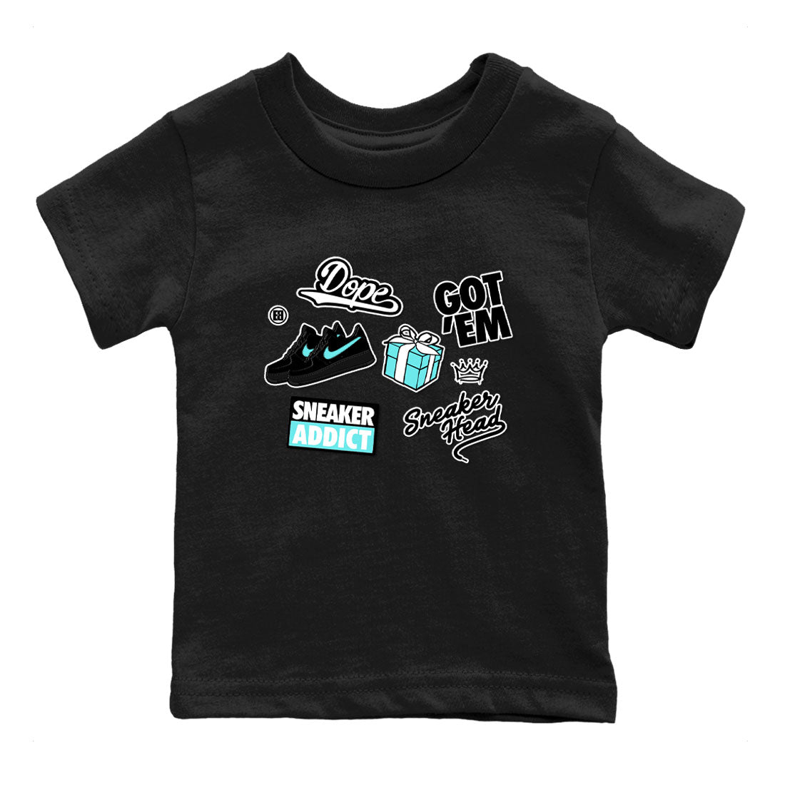 Air Force 1 x Tiffany shirt to match jordans Sneakerhead Sticker sneaker tees Air Force 1 Tiffany SNRT sneaker release tees baby toddler Black 2 cotton Shirt