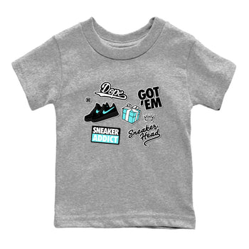 Air Force 1 x Tiffany shirt to match jordans Sneakerhead Sticker sneaker tees Air Force 1 Tiffany SNRT sneaker release tees baby toddler Heather Grey 2 cotton Shirt