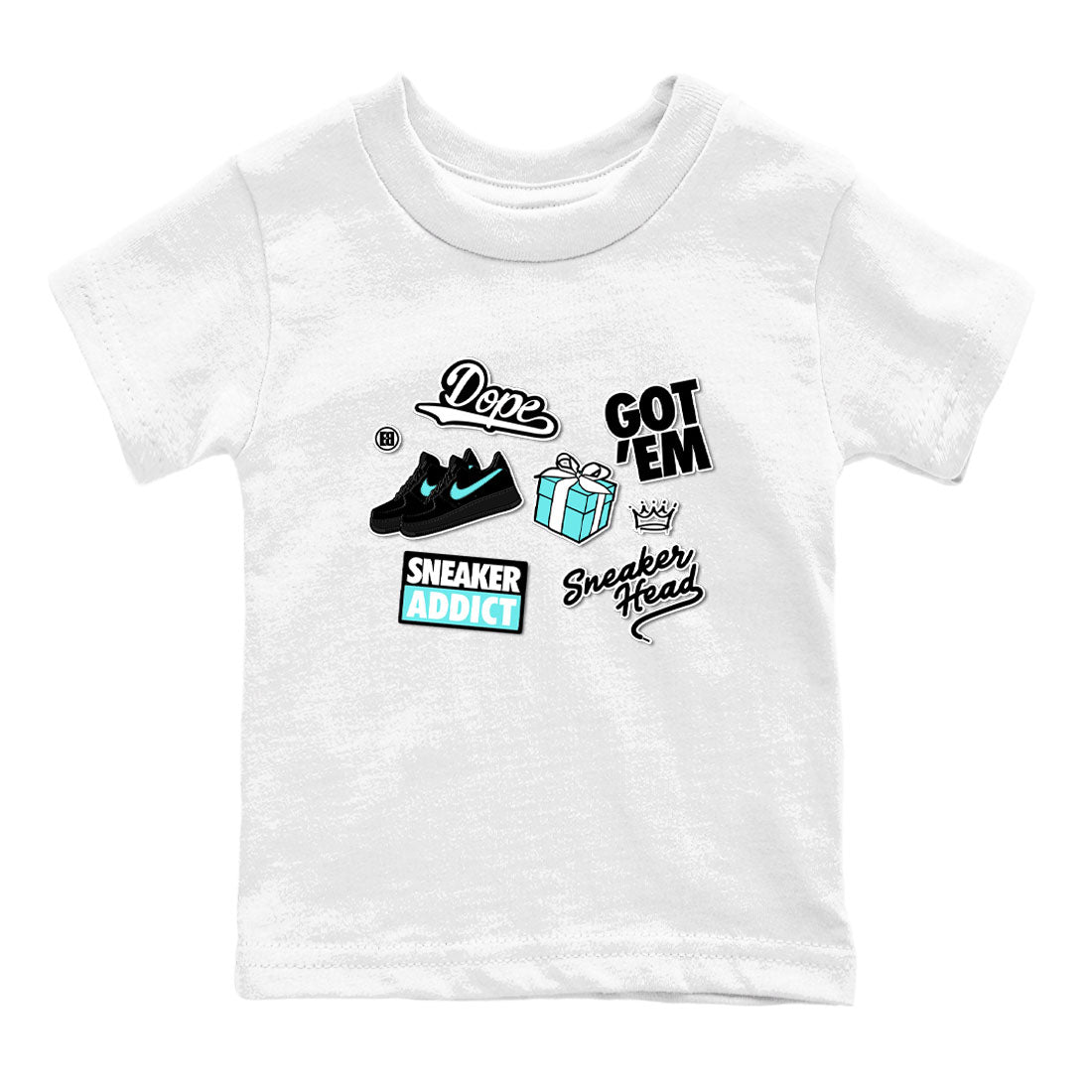 Air Force 1 x Tiffany shirt to match jordans Sneakerhead Sticker sneaker tees Air Force 1 Tiffany SNRT sneaker release tees baby toddler White 2 cotton Shirt