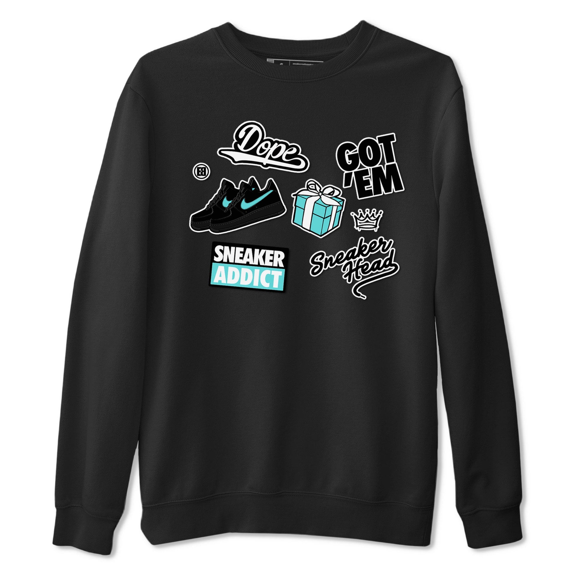 Air Force 1 x Tiffany shirt to match jordans Sneakerhead Sticker sneaker tees Air Force 1 Tiffany SNRT Sneaker Release Tees unisex cotton Black 2 crew neck shirt