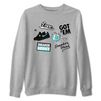 Air Force 1 x Tiffany shirt to match jordans Sneakerhead Sticker sneaker tees Air Force 1 Tiffany SNRT Sneaker Release Tees unisex cotton Heather Grey 2 crew neck shirt