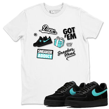 Air Force 1 x Tiffany shirt to match jordans Sneakerhead Sticker sneaker tees Air Force 1 Tiffany SNRT Sneaker Release Tees unisex cotton White 1 crew neck shirt